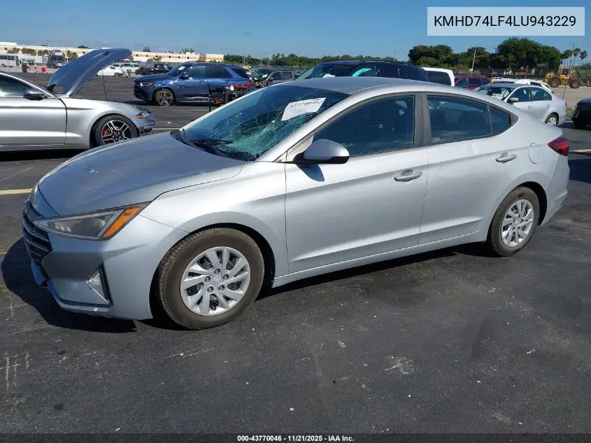KMHD74LF4LU943229 2020 Hyundai Elantra Se