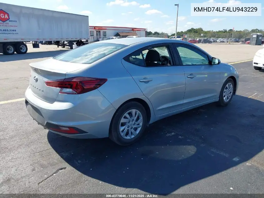KMHD74LF4LU943229 2020 Hyundai Elantra Se