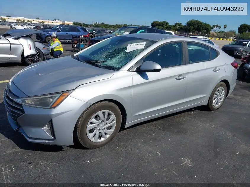 KMHD74LF4LU943229 2020 Hyundai Elantra Se