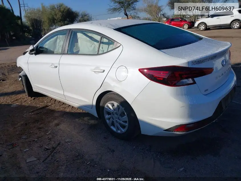 5NPD74LF6LH609637 2020 Hyundai Elantra Se