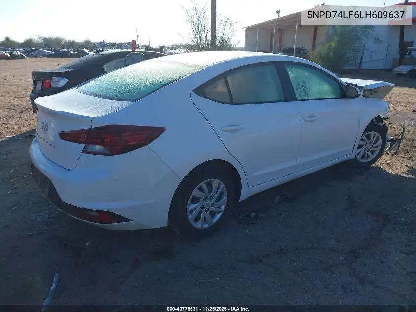 5NPD74LF6LH609637 2020 Hyundai Elantra Se