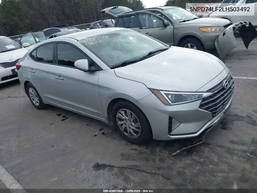 5NPD74LF2LH503492 2020 Hyundai Elantra Se