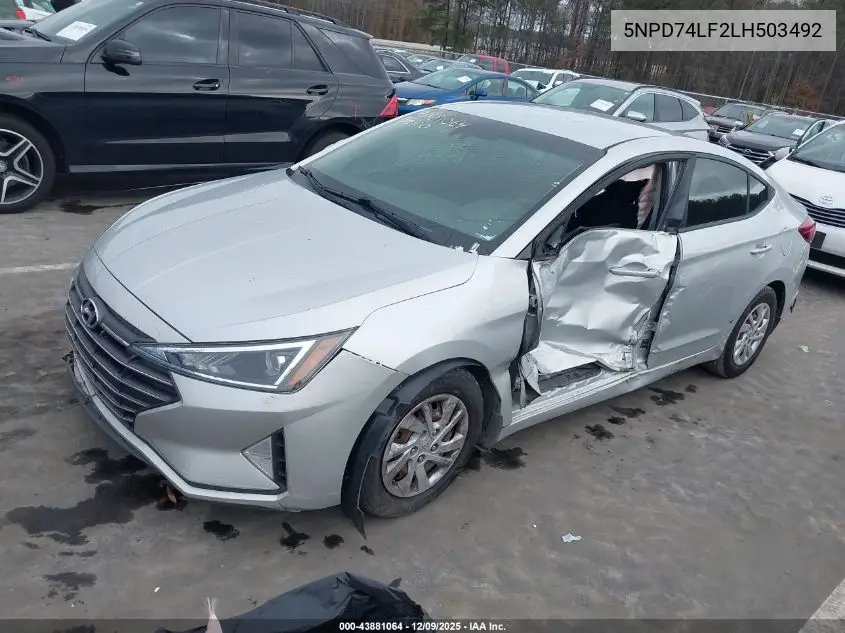 5NPD74LF2LH503492 2020 Hyundai Elantra Se
