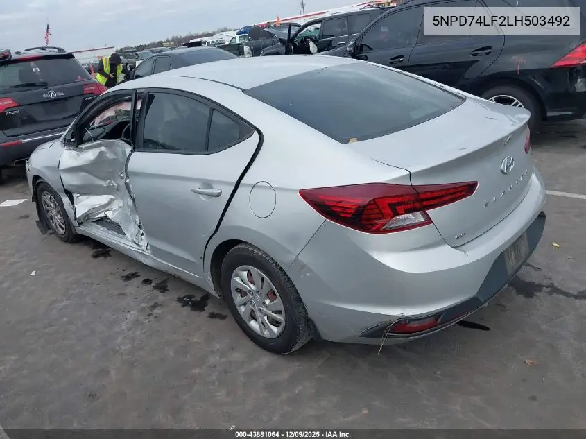 5NPD74LF2LH503492 2020 Hyundai Elantra Se