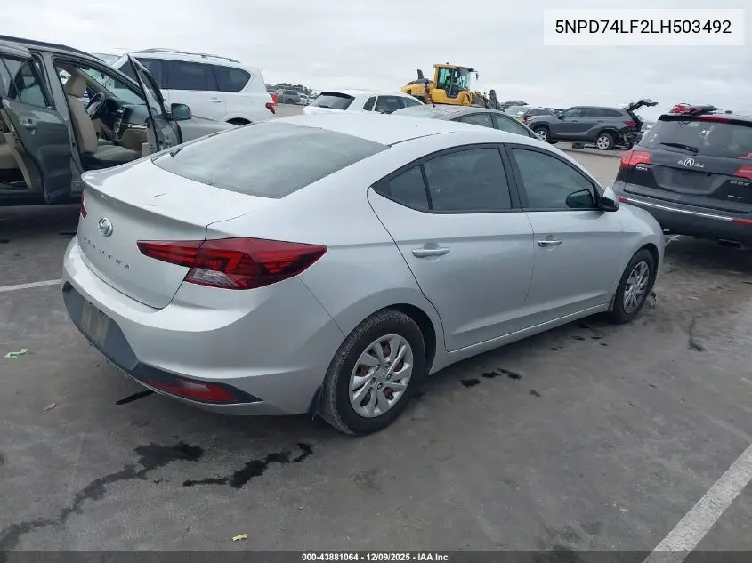 5NPD74LF2LH503492 2020 Hyundai Elantra Se