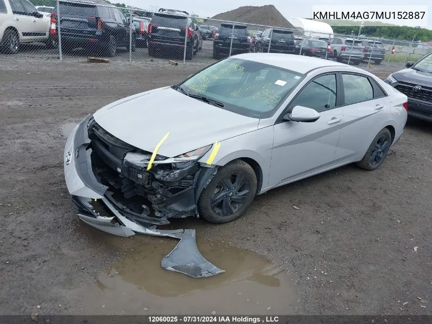 2021 Hyundai Elantra Sel VIN: KMHLM4AG7MU152887 Lot: 12060025