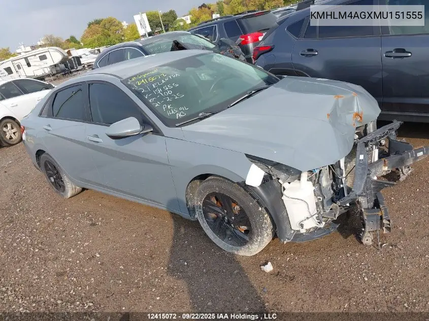 KMHLM4AGXMU151555 2021 Hyundai Elantra Preferred Ivt
