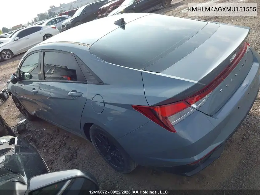 KMHLM4AGXMU151555 2021 Hyundai Elantra Preferred Ivt