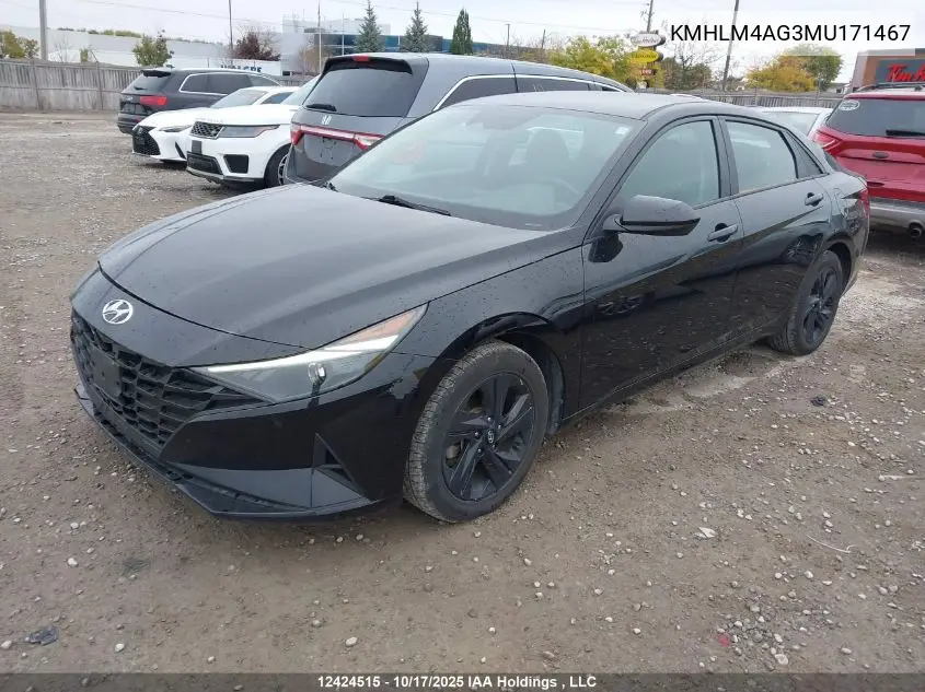 KMHLM4AG3MU171467 2021 Hyundai Elantra Preferred Ivt