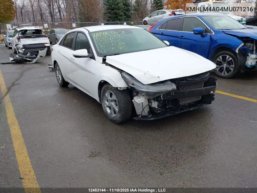KMHLM4AG4MU071216 2021 Hyundai Elantra Sel