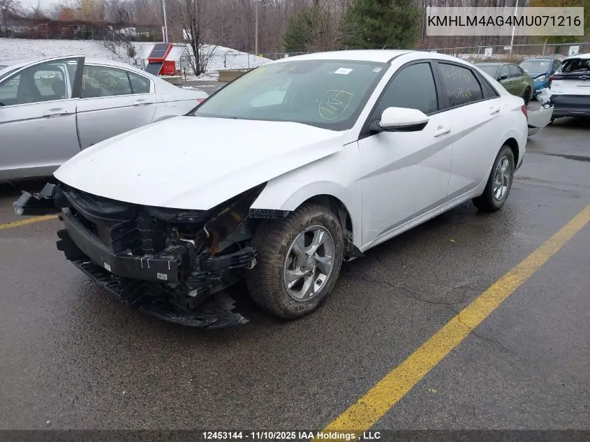 KMHLM4AG4MU071216 2021 Hyundai Elantra Sel