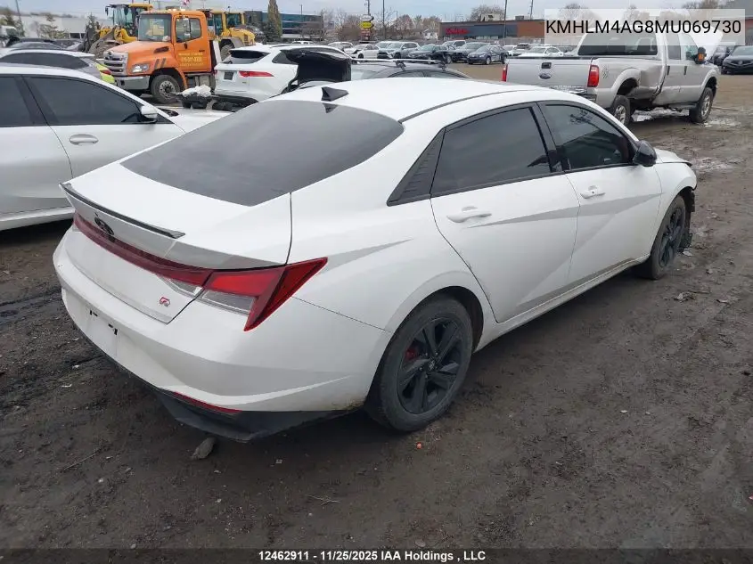KMHLM4AG8MU069730 2021 Hyundai Elantra Preferred Ivt With Sun And Tech Package