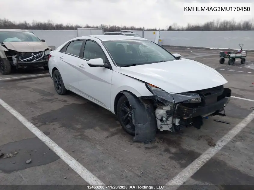 KMHLM4AG3MU170450 2021 Hyundai Elantra Preferred Ivt