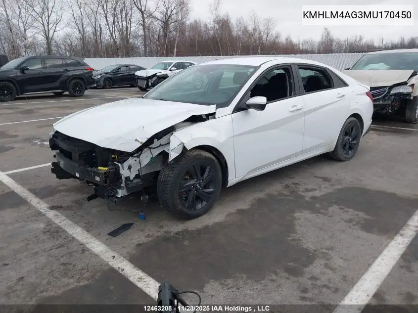 KMHLM4AG3MU170450 2021 Hyundai Elantra Preferred Ivt