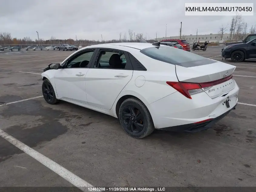 KMHLM4AG3MU170450 2021 Hyundai Elantra Preferred Ivt