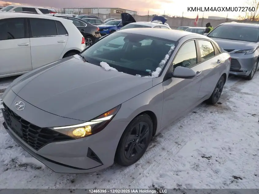 KMHLM4AGXMU072760 2021 Hyundai Elantra Preferred Ivt