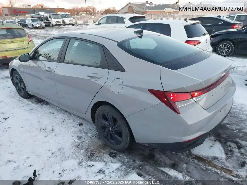 KMHLM4AGXMU072760 2021 Hyundai Elantra Preferred Ivt