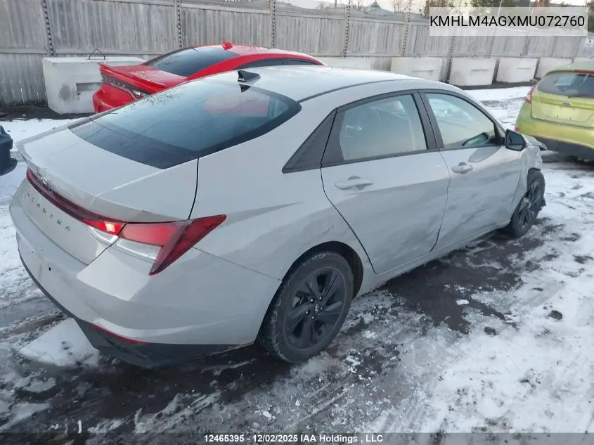 KMHLM4AGXMU072760 2021 Hyundai Elantra Preferred Ivt