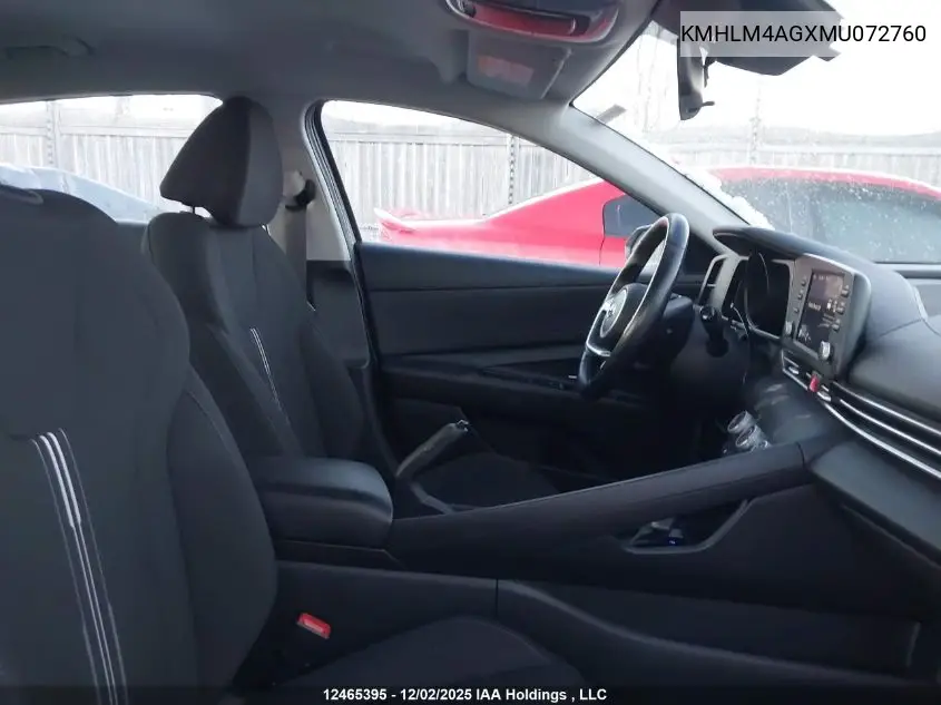 KMHLM4AGXMU072760 2021 Hyundai Elantra Preferred Ivt