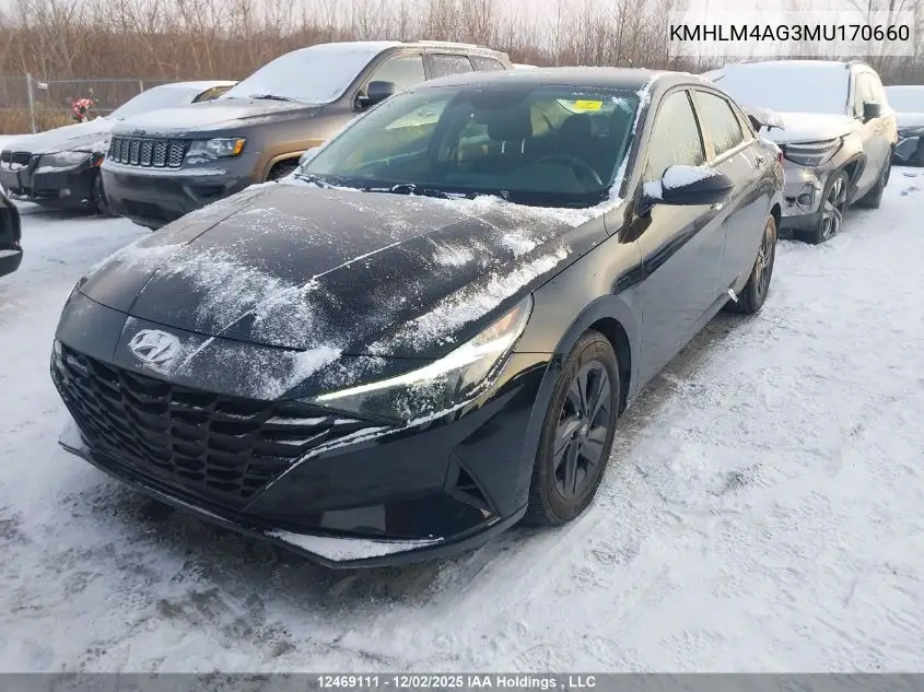KMHLM4AG3MU170660 2021 Hyundai Elantra Preferred Ivt