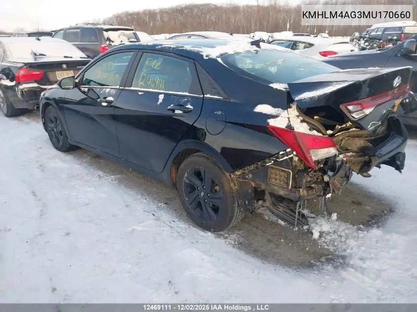 KMHLM4AG3MU170660 2021 Hyundai Elantra Preferred Ivt