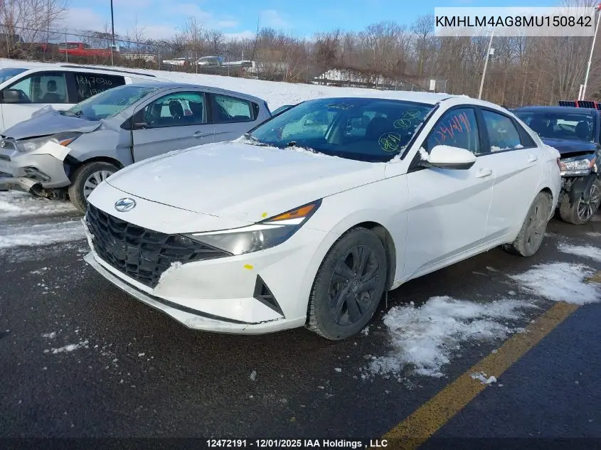KMHLM4AG8MU150842 2021 Hyundai Elantra Sel