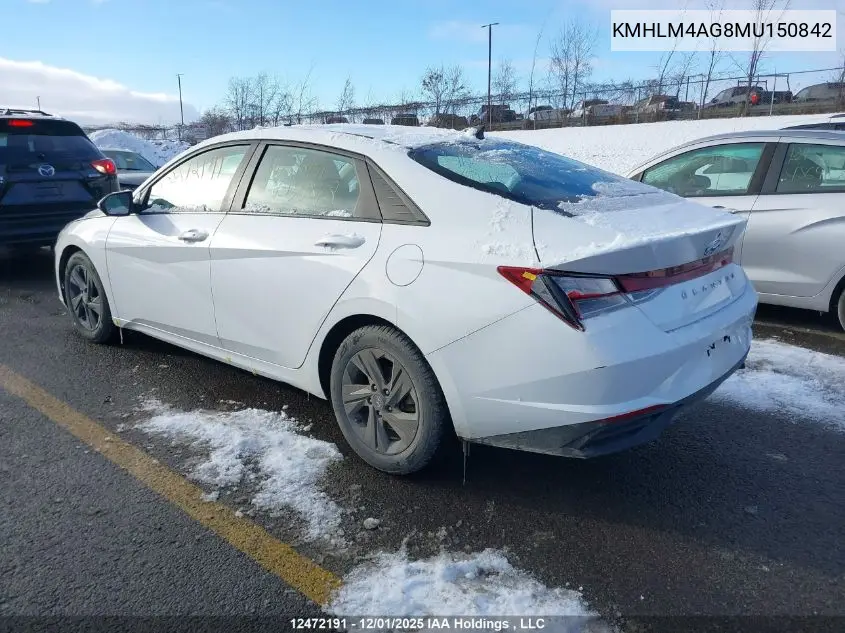 KMHLM4AG8MU150842 2021 Hyundai Elantra Sel