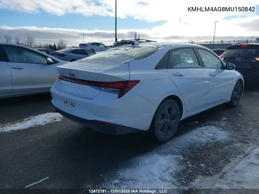 KMHLM4AG8MU150842 2021 Hyundai Elantra Sel