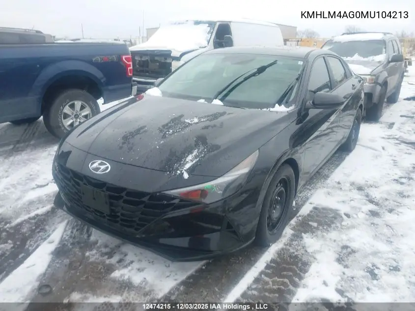 KMHLM4AG0MU104213 2021 Hyundai Elantra Preferred Ivt With Sun And Tech Package