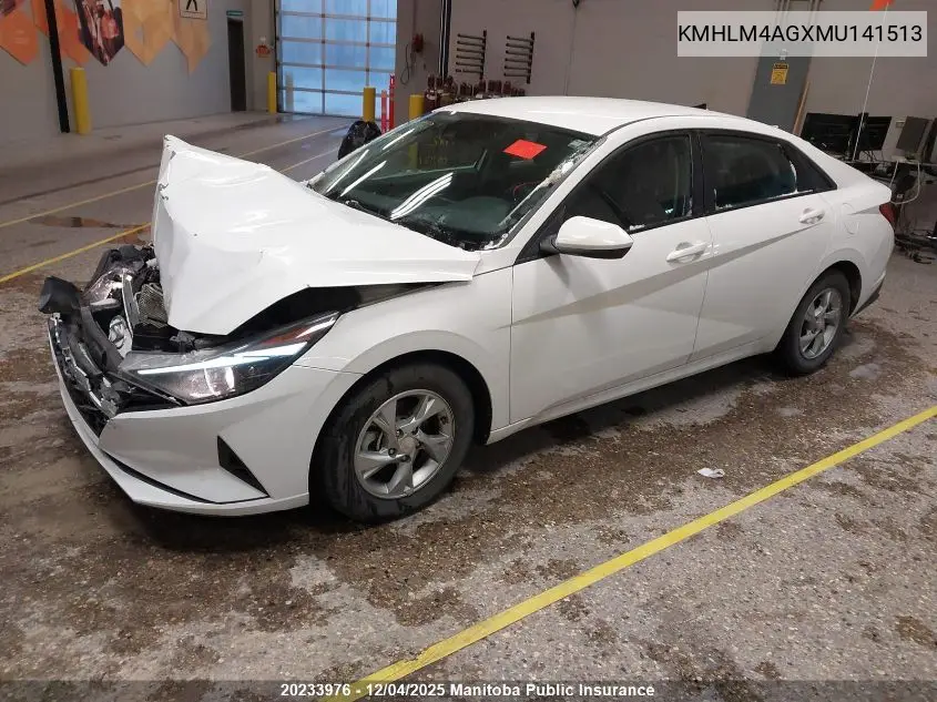 KMHLM4AGXMU141513 2021 Hyundai Elantra Essential