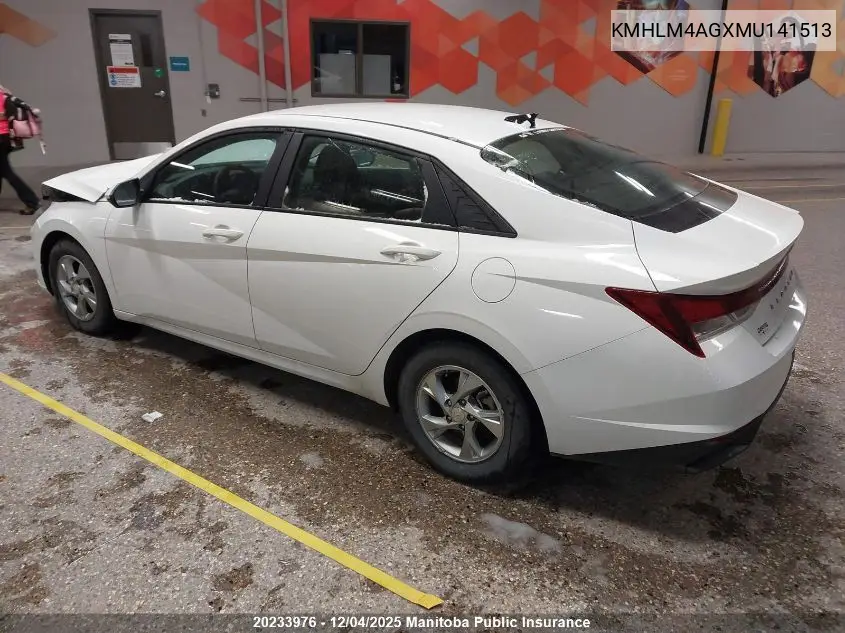 KMHLM4AGXMU141513 2021 Hyundai Elantra Essential