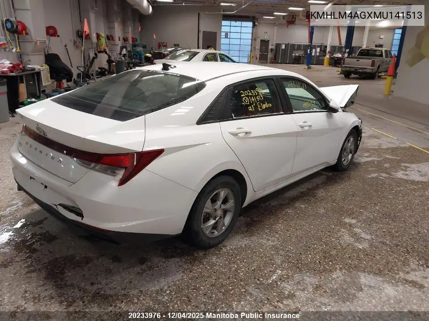 KMHLM4AGXMU141513 2021 Hyundai Elantra Essential