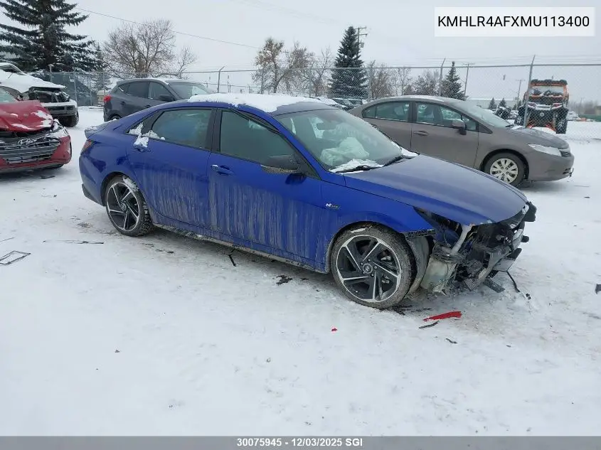KMHLR4AFXMU113400 2021 Hyundai Elantra N Line