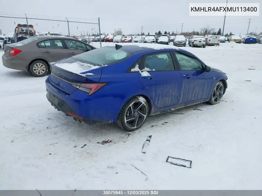 KMHLR4AFXMU113400 2021 Hyundai Elantra N Line