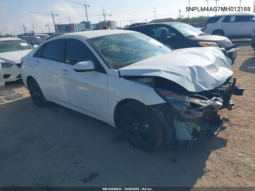 5NPLM4AG7MH012188 2021 Hyundai Elantra Sel
