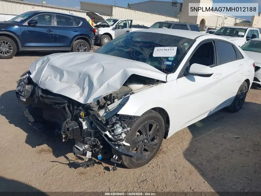 5NPLM4AG7MH012188 2021 Hyundai Elantra Sel
