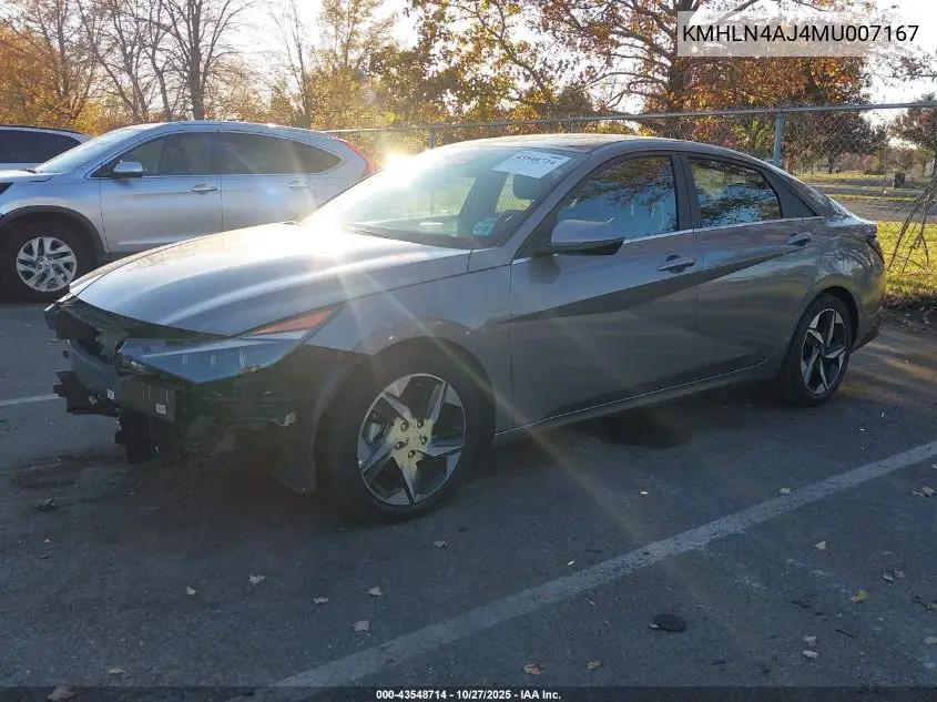 KMHLN4AJ4MU007167 2021 Hyundai Elantra Hybrid Limited