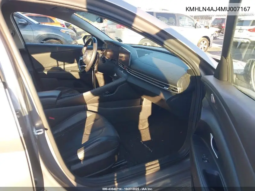 KMHLN4AJ4MU007167 2021 Hyundai Elantra Hybrid Limited
