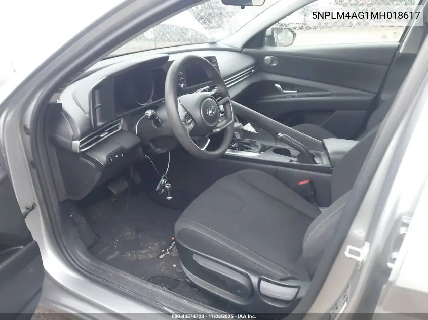 5NPLM4AG1MH018617 2021 Hyundai Elantra Sel