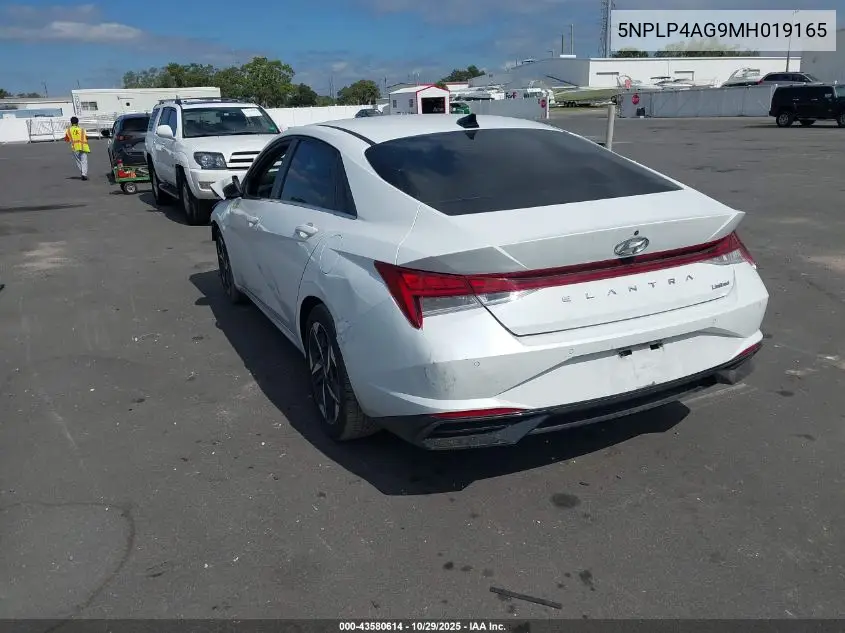 5NPLP4AG9MH019165 2021 Hyundai Elantra Limited