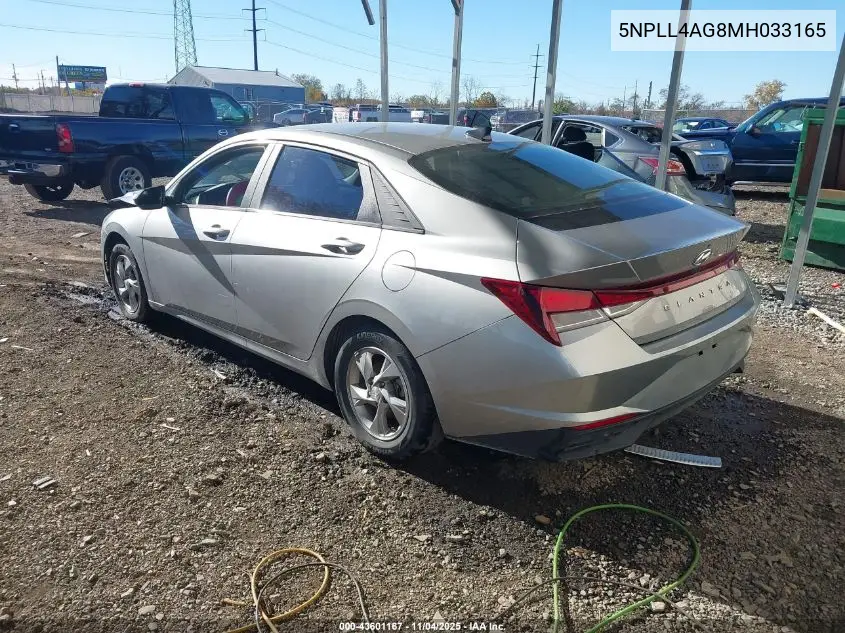 5NPLL4AG8MH033165 2021 Hyundai Elantra Se