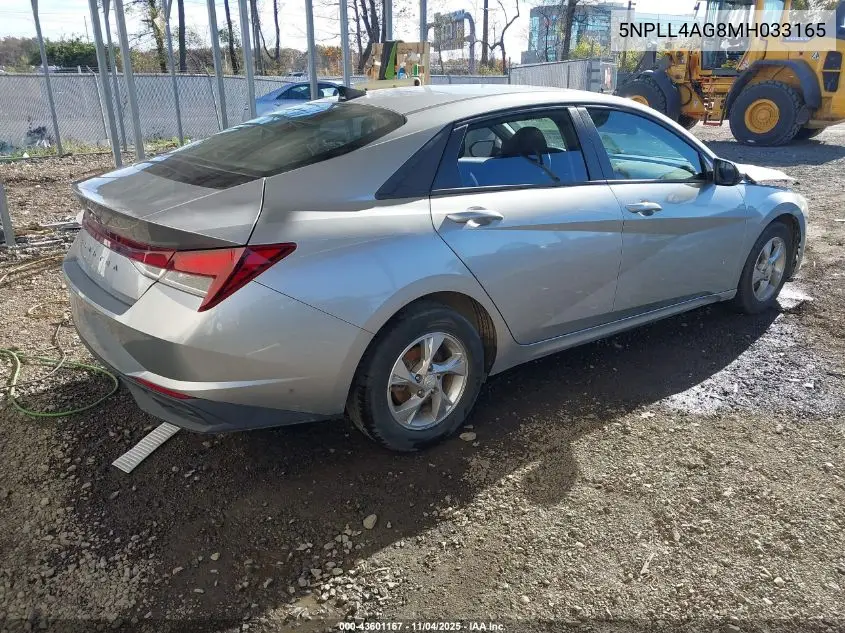 5NPLL4AG8MH033165 2021 Hyundai Elantra Se