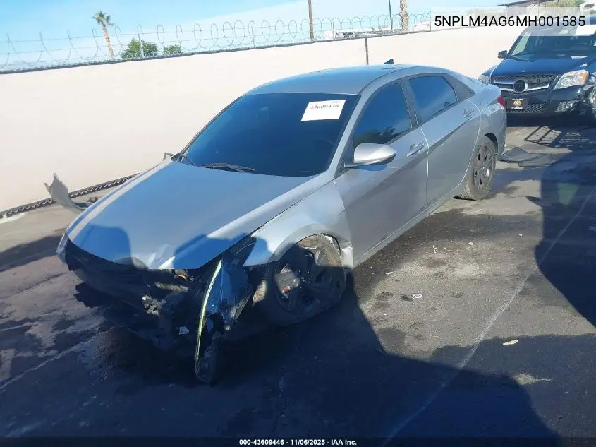 5NPLM4AG6MH001585 2021 Hyundai Elantra Sel