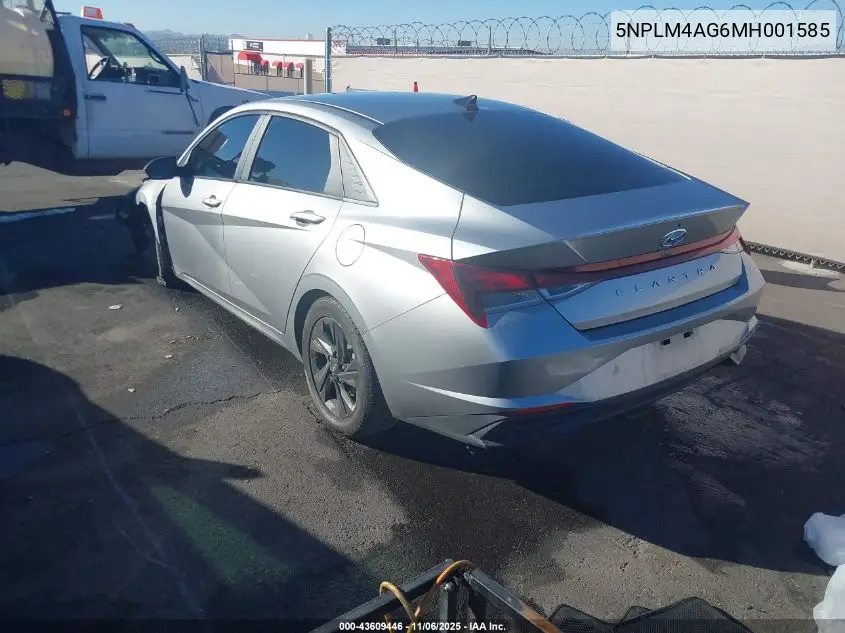 5NPLM4AG6MH001585 2021 Hyundai Elantra Sel