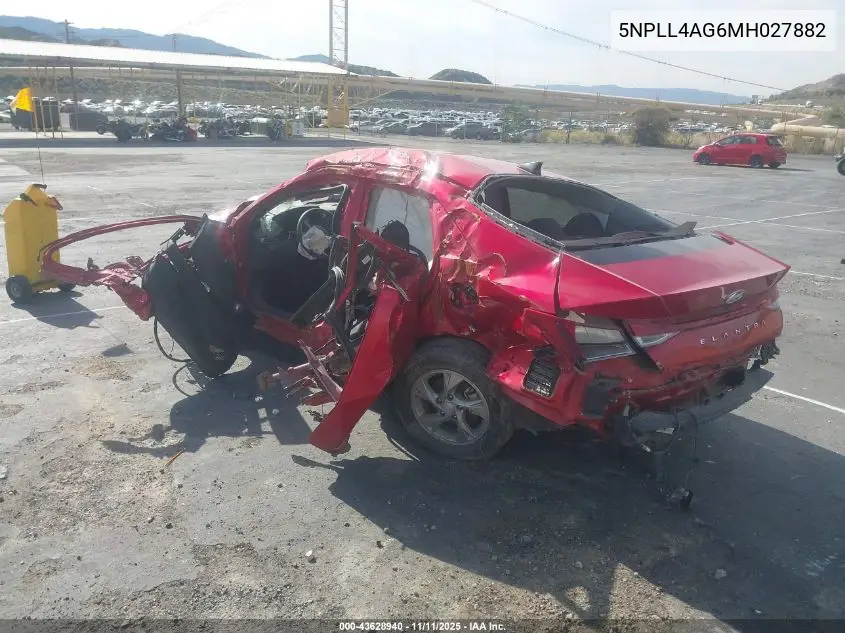 5NPLL4AG6MH027882 2021 Hyundai Elantra Se