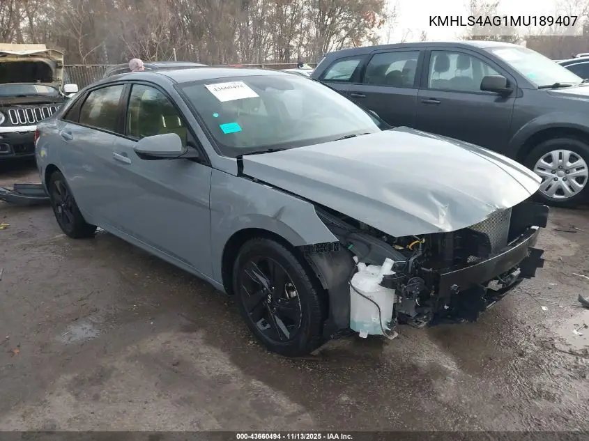 KMHLS4AG1MU189407 2021 Hyundai Elantra Sel