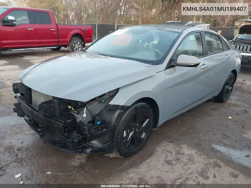 KMHLS4AG1MU189407 2021 Hyundai Elantra Sel