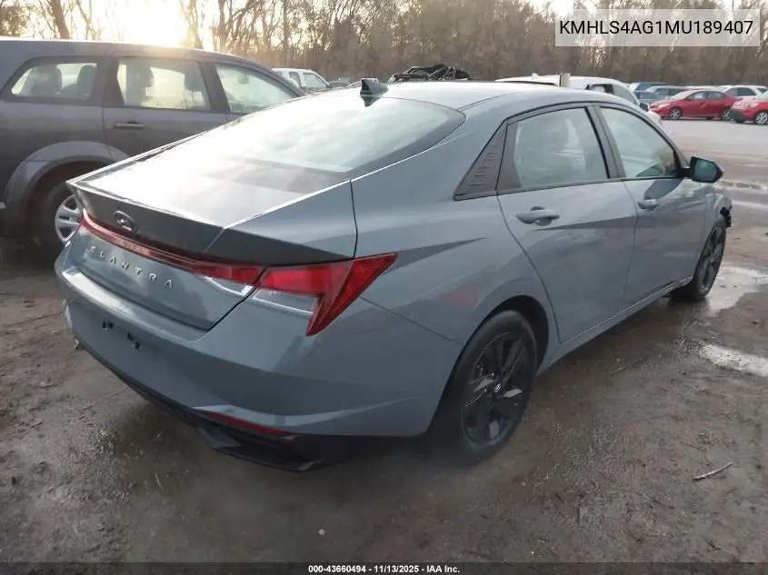 KMHLS4AG1MU189407 2021 Hyundai Elantra Sel