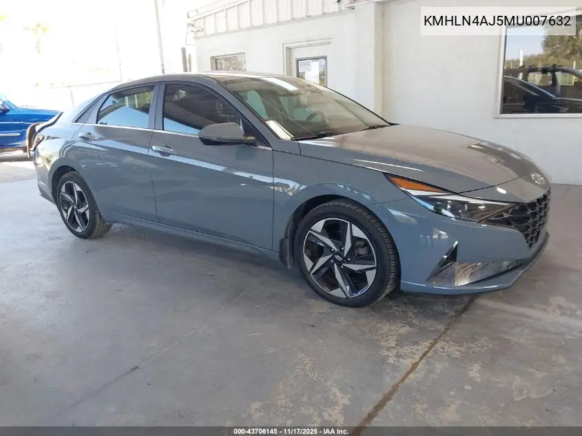 KMHLN4AJ5MU007632 2021 Hyundai Elantra Hybrid Limited