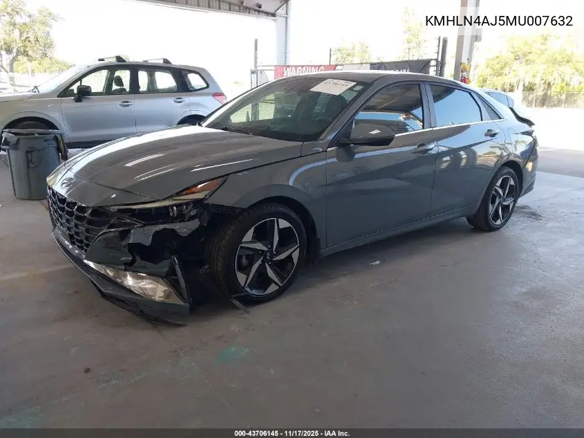 KMHLN4AJ5MU007632 2021 Hyundai Elantra Hybrid Limited